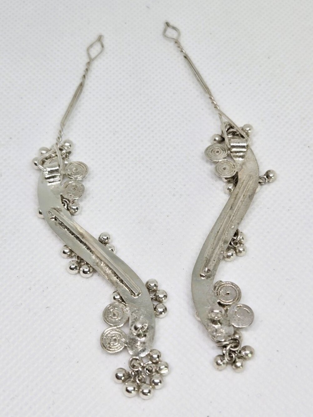 Silver Tone Boho Dangle Hair Barrettes – Set of 2